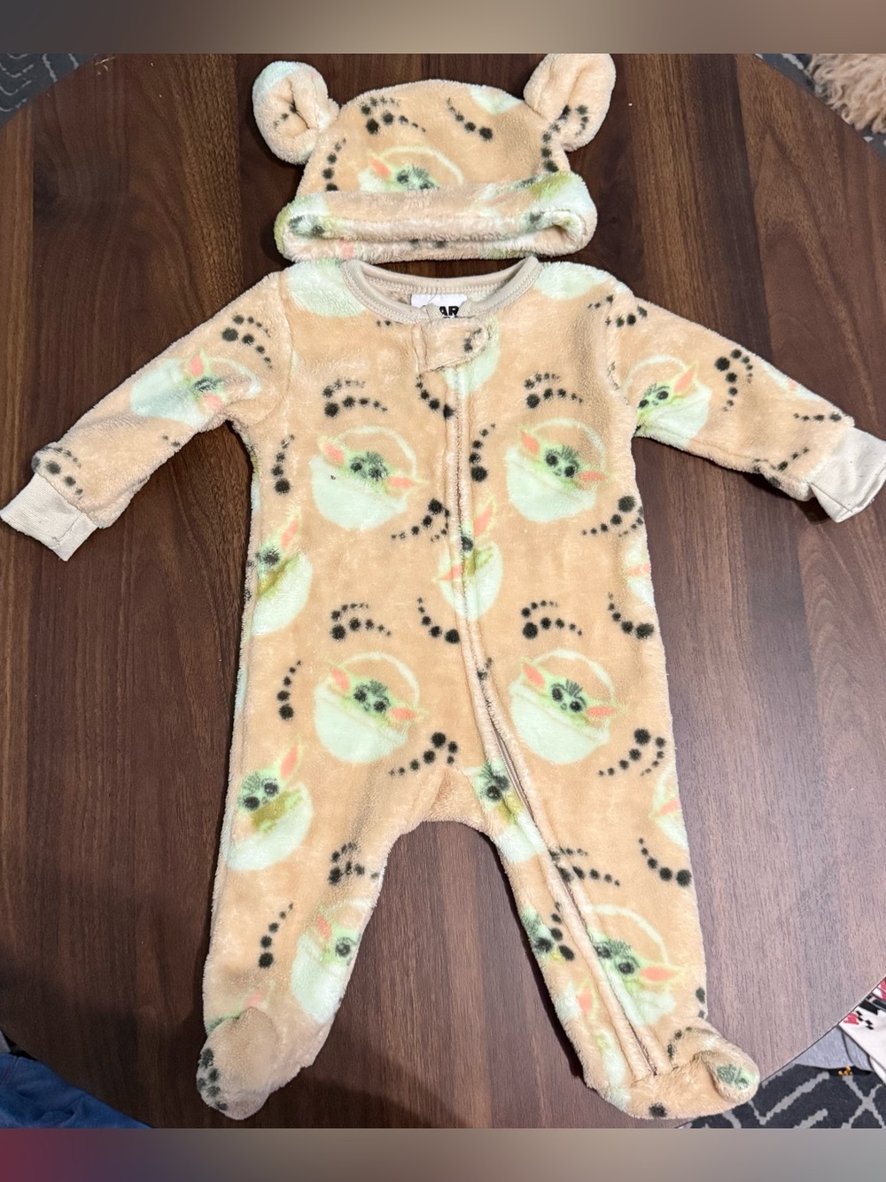 SOLD Baby boy Star Wars baby yoda sleeper and hat set